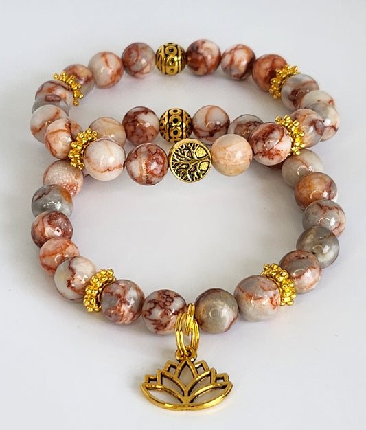Red Agate Lotus Flower